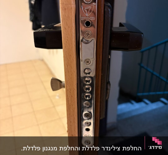 מנגנון מנעול רב בריח מותקן בדופן דלת כניסה